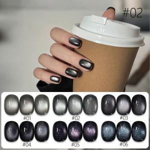 10ML 1-8pcs Whitening Fall Black Beauty Glass Bead Magnet Cat Eye Gel Nail Polish Autumn Winter Top Selling Nail Art Black Nails