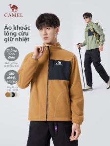 CAMEL | Áo Khoác Len Fleece Nam Thể Thao Dáng Rộng Lót Sherpa