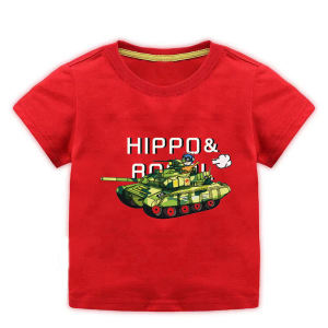 Summer Childrens Cotton Half Sleeve T-Shirt Little Girl Tank Car Top Boys Short Sleeve Pure Cotton Kids Loose Fit round Neck