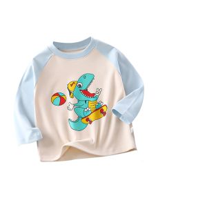 Baby Thermal Top Single Long Underwear Boys Dralon Intimates Autumn and Winter Girl Velvet Padded Bottoming Shirt Long Sleeves T-shirt