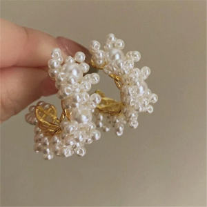 French Super Fairy C Type Pearl Earrings Women Luxury Atmosphere Sensation Earring Jewelry Fresh out Fashion Accessories