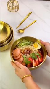 Tô inox 201 phong cách Hàn Quốc dùng ăn mì lạnh - Bát mì inox 201 Hàn Quốc