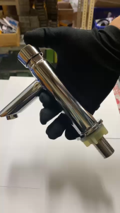 kran wastafel cuci tangan stainless model tekan / push on off otomatis 9325 murah