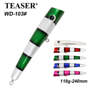TEASER WD103 120g Wood Popper Topwater Fishing Trolling Big Game Stickbait Artificial Floating Saltwater Jigging Lure With Hook