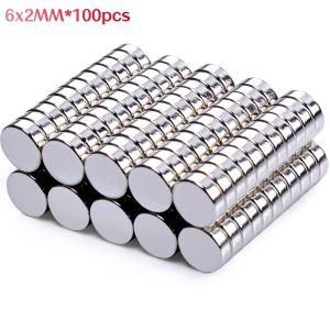 100Pcs 6x2 Round Small Magnets Mini Refrigerator Magnets Disc for Whiteboard Locker Fridge DIY Crafts Dry Erase Board Cabinets