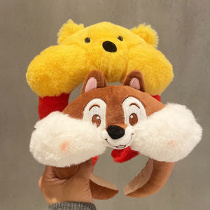 Korean Style Cute Strawberry Bear Headband Women Plush Cartoon Funny Headscarves for Girl