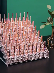 Multi-layer transparent acrylic cosmetics storage rack nail polish display rack desktop lipstick nail glue oil ladder rack box