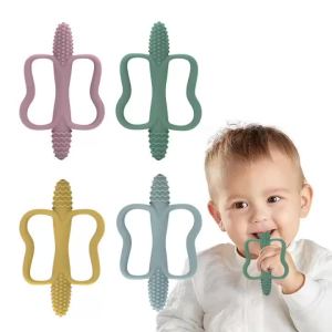 Baby Teething Toys with Easy-Grip Handles Food-Grade Silicone Teething Toys Suitable for Babies 0-6 Months 6-12 Months