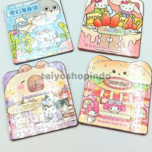 TAIYO DIY Magnetic Quiet Book Small Karakter Kecil Magnet Paper Doll Stiker Sticker Seni Kerajinan