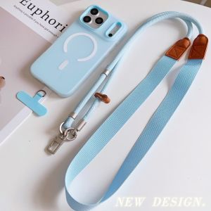 Universal Lanyard Case For iPhone 18 Pro Max 17 14 12 13 15 16 Plus Magnetic Shockproof Candy Crossbody Neck Cord Strap Cover