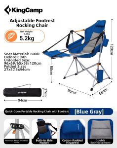 Kingcamp | Outdoor Folding Recliner Camping Chair