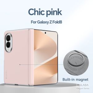 Feather Sand Phone Case For Samsung Galaxy Z Fold 8 ultra /8/7/6 Anti‑Stain PU Leather Built‑in Magnet Magnetic Charging Protective Cover Precise Cutout Camera Protection Foldable Phone Casing