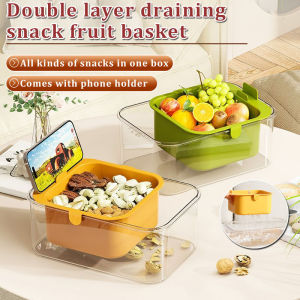Light luxury home fruit plate lazy people special double layer draining tray