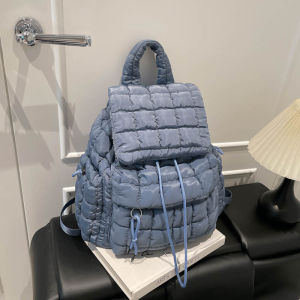 Ultra-Light Fashionable Womens Backpack 2025 New Cloud Puff Design Commuter Korean Style Soft Shoulder Bag with Drawstring