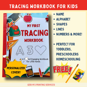 PERSONALIZED Writing Tracing | Name Alphabet Shapes Lines etc Tracing | **FREE PENCIL AND CRAYONS
