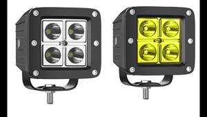 1PC Amber/white LED Pods Square Spot Beam LED Cubes Fog Lights for Truck Pickup Offroad Motorcycle UTV ATV SUV Front Bumper
