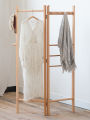 Corner Foldable Clothes Hanger Bedroom Simple Modern Style Elm Wood Coat Rack Home Use Wooden Shelf Adult Suitable Furniture. 