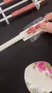 3in1 Cetakan Alat Tusuk Sate Kotak Pembuat Bbq Tusuk Daging Sate Kebab / Alat Pembuat Sate