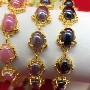 สร้อยข้อมือพลอยเม็ดเเก้ว ความยาว 7.2 นิ้ว ชุบทอง ทองแฟชั่น ใส่ได้ทุกโอกาส ใส่ออกงานได้ ถ่ายรูปจากสินค้าจริง