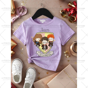Hot Toys | 2026 Harry Potter Boys and Girls Creative Printed Fashion Short Sleeve O-Neck Cotton T-shirt Children/Adults Spring/Summer Top