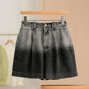 XKing High Waist A-Line Wide Leg Casual Denim Shorts Street Style Summer 2025 New Womens Cotton Polyester Blend Shorts