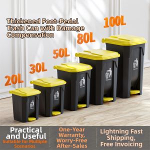 Heavy-duty Odor Control Commercial Trash Can Large Capacity