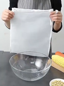 200 Mesh Reusable Nylon Filter Bag Food Grade Fine Strainer for Coffee Tea Soy Milk Kitchen Use
