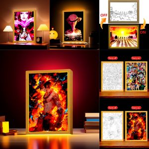 Anime Figure One Piece Light Painting Photo Frame & LED Night Light Room Decor
