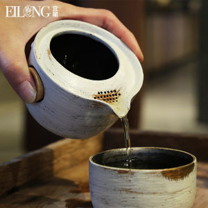 EILONG Ceramic Tea Set for Travel Ideal for Group or Personal Use Comes with One Pot and One Cup Design Inspired by Japanese Culture