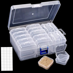 1pc 4/12/14/15/30/45 Slots Plastic Storage Box DIY Diamond Painting Beads Charms Jewelry Accessories Organizer Box