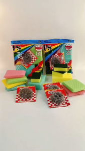 เซ็ตคุ้มยกกำลังสอง บรรจุ 7 ชิ้น ฟองน้ำตาข่าย ฟองน้ำติดไบร์ท ฝอยสแตนเลส ฟองน้ำล้างจาน แบ่งออกเป็นชุด มีทั้งหมด 2 เซ็ต