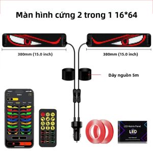 Màn Hình LED 2 Trong 1 Kiểu Mắt Quỷ Độ Phân Giải 16x64 Pixel Điều Khiển Bằng Ứng Dụng Chống Nước IP65 Dùng Trang Trí Xe Tải Tự Chế