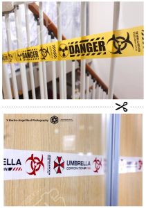 Biohazard Warning Tape Decorative Dangerous Decoration Sticker for Notebook Wall Personality Trendy Play Stickiness Medium