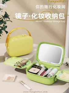 Portable Travel Smart LED Light Makeup Bag Womens High Capacity Waterproof Cosmetic Case with Mirror Fashionable Durable EVA