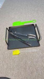 Paket lengkap wajan barberque mini ukuran 20x20 cm wajan kebab wajan roti bakar anti lengket