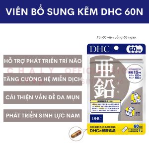 Viên uống bổ sung kẽm DHC Zinc giảm mụn tăng cường sinh lý nam 30 viên / 60 viên Nhật