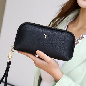 2024 New Womens Long Zipper Soft Leather Clutch Wallet Mobile Phone Bag Versatile Key Holder Handbag Fashionable Korean Style