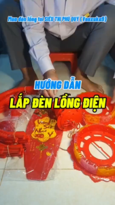 Đèn Lồng Tết Chữ Việt Xoay 360° – Dàn LED Viền Sáng Tạo Siêu Bền – Siêu Đẹp