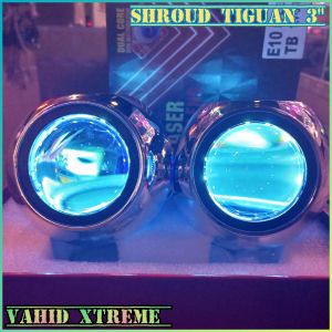 E10 komplit set SEPASANG Projector lens 3 inch shroud tiguan