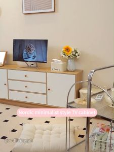 TV Cabinet Light Luxury Coffee Table Modern Small Apartment Living Room TV Cabinet Home Storage