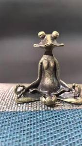 Retro Copperware Incense Socket Zen Frog Ornaments Solid Pure Copper Frog Tea Pet Incense Holder Ornaments