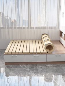 Solid Wood Tatami Wooden Foldable Bed Spinal Protection Waist Support Breathable Moisture Proof Floor Mat Storage Bed Board
