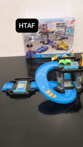 HTAF Police Set Car with Race Track with Accessories with Car Play Set Toy for Kids