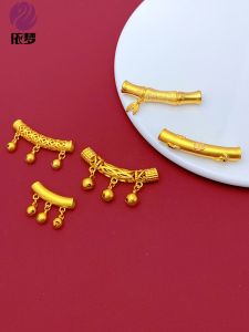 Handmade Bamboo Node Bend Tube Jewelry Accessories Half Bracelet Pendant Charm Color Retention Fashionable DIY Crafts