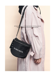 New 2025 Womens Nylon Crossbody Bag Lightweight Quirky Design Casual Saddle Bag Soft Washable Single Strap Zipper Closure