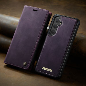 Galaxy S25 Edge Flip Cover Wallet Style Protective Case Magnetic Absorption Card Slot Anti-Fall Design for Samsung Galaxy S25