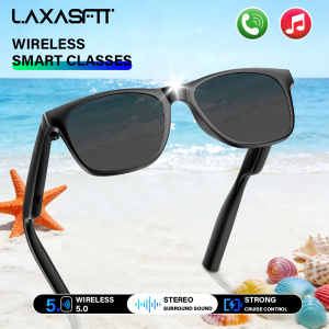 laxasfit | LAXASFIT 2026 Upgraded Polarized Smart Bluetooth Sunglasses UV Protection Voice Control Call Music Outdoor Driving Glasses
