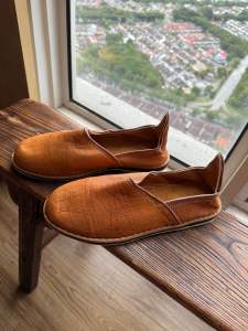 Moroccan Mens Leather Shoes Made in Morocco Camel Skin Brown