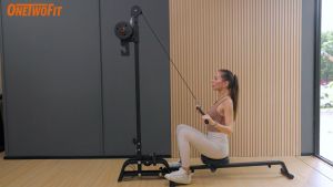 OneTwoFit  Máy chèo thuyền có thể gập lại đa chức năng 2trong1 Kéo thiết bị tập thể dục cao và thấp