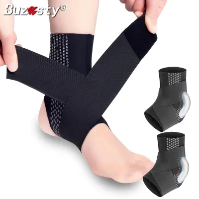 Buzesty 1 cặp nâng cấp đai quấn mắt cá chân với đệm Silicone hỗ trợ bó mắt cá chân thoáng khí điều chỉnh được cho nam và nữ bị bong gân mắt cá chân quấn mắt cá chân ổn định dây chằng Relief viêm cân gan chân